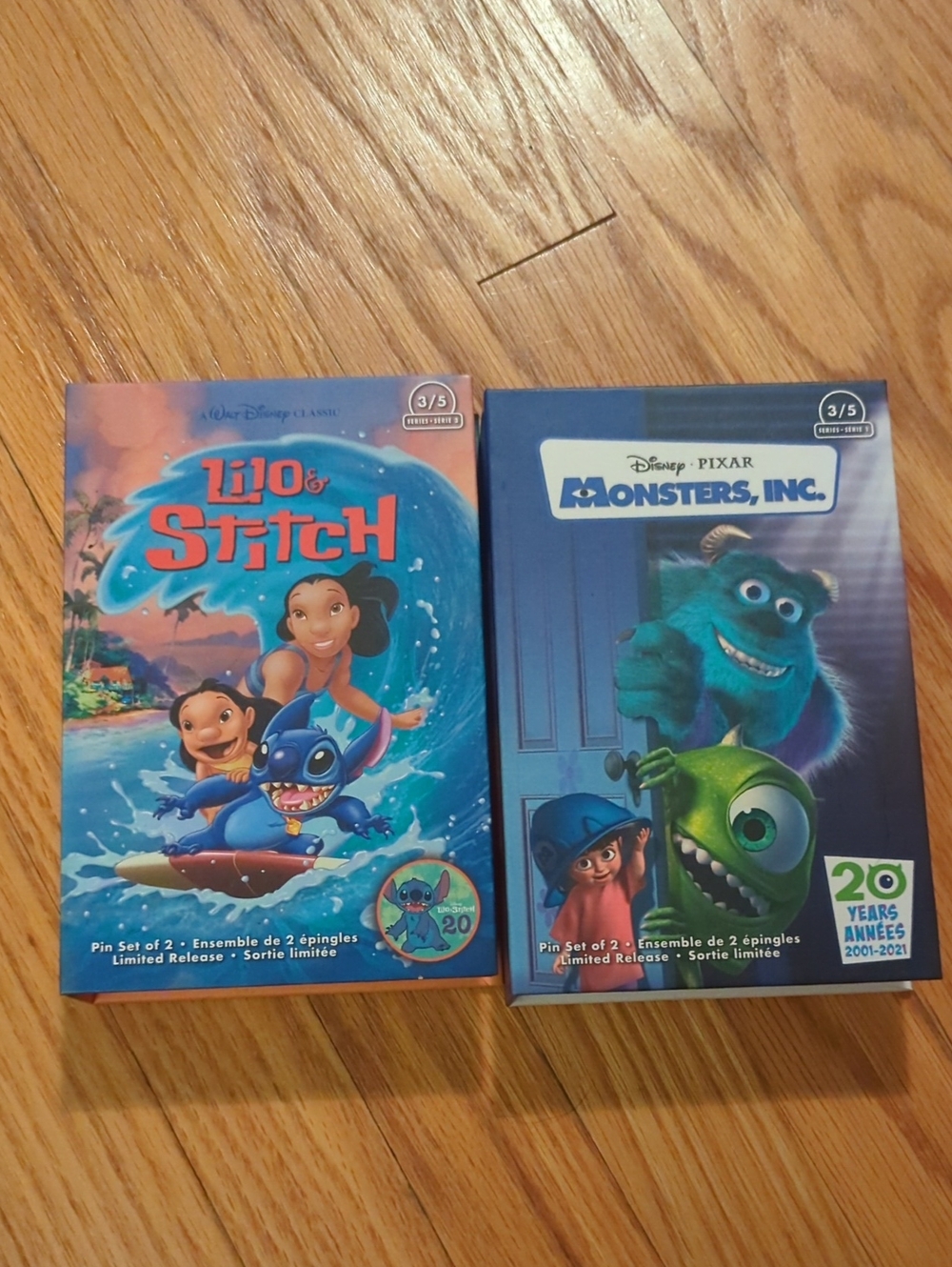 Disney Lilo & Stitch and Monsters, Inc. Pin Set - Blue
